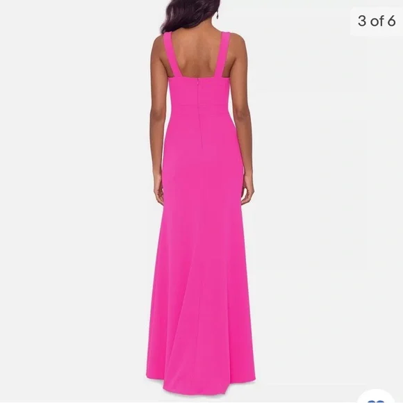 Betsy & Adam Hot Pink Prom Dress